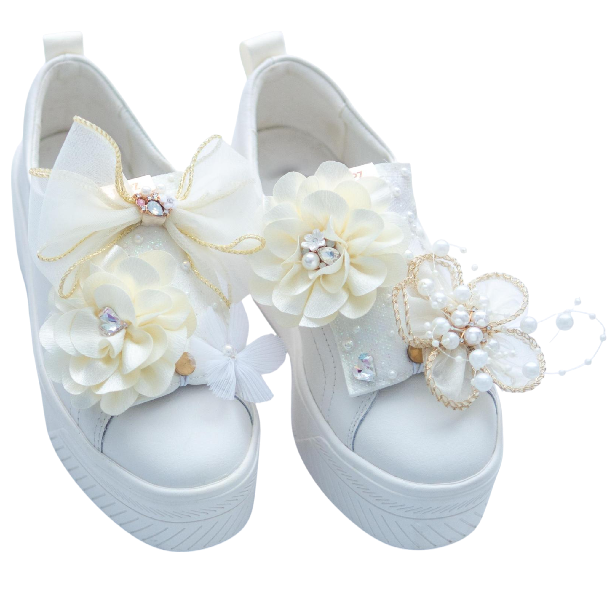 LUPZ decorative shoe accessory on white sneakers