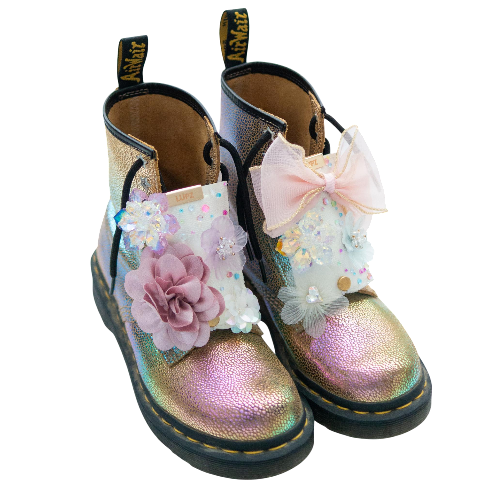 LUPZ decorative shoe accessory on white sneakers