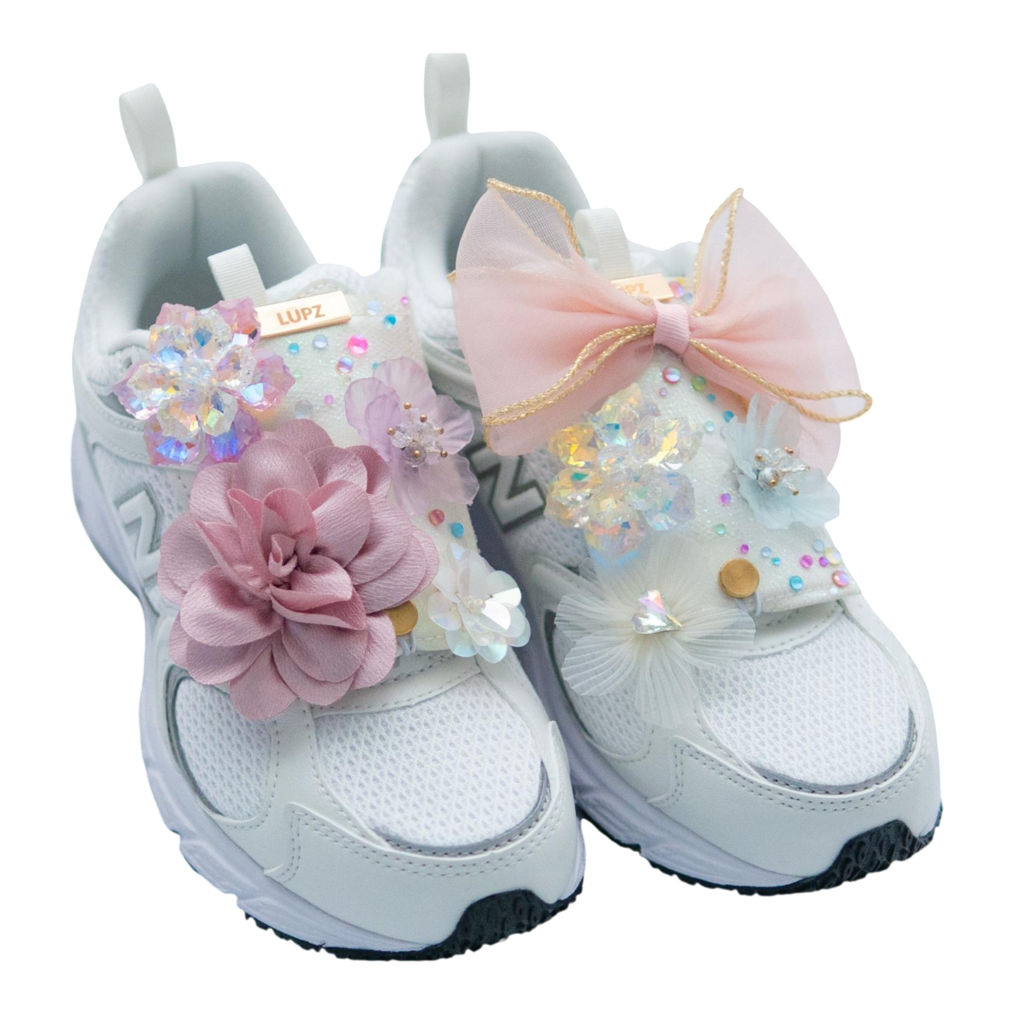 LUPZ decorative shoe accessory on white sneakers