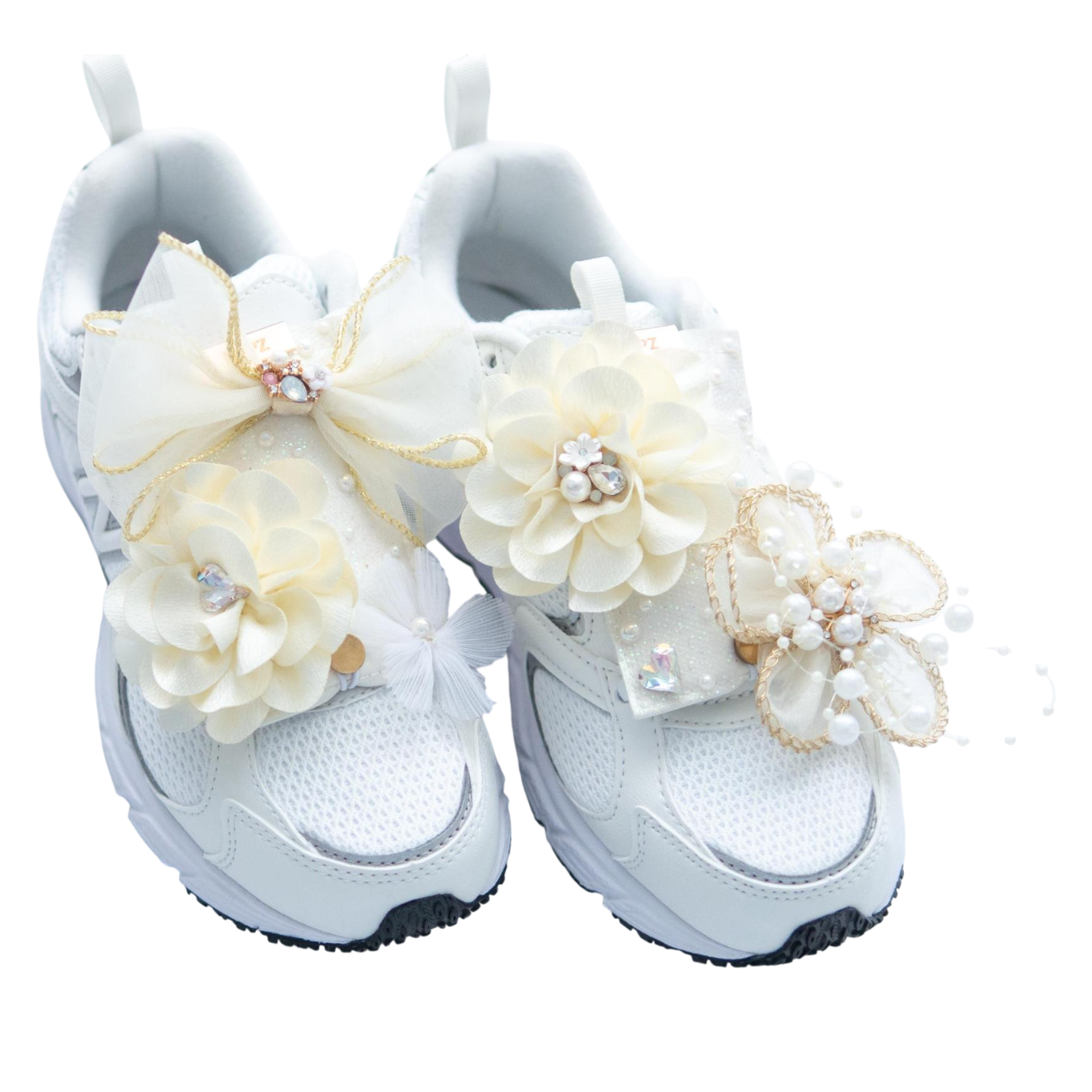 LUPZ decorative shoe accessory on white sneakers